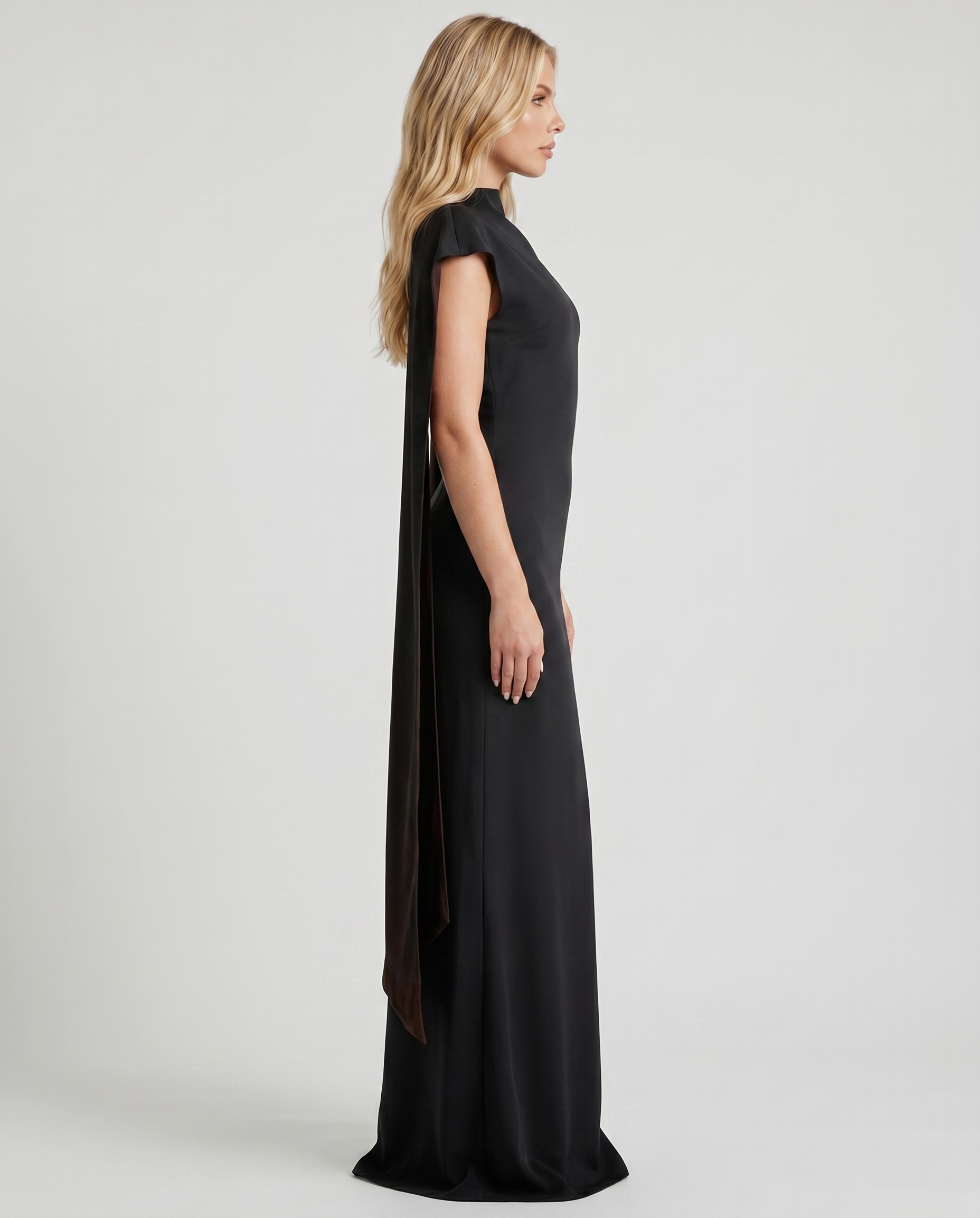 Vivienne Drape Maxi Dress - Black