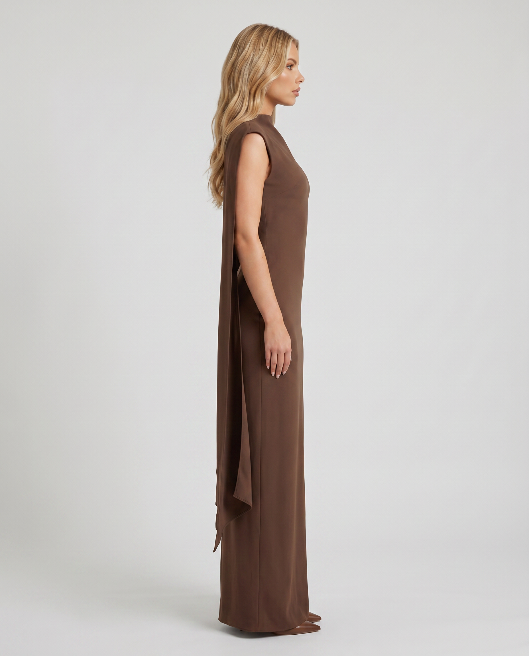 Vivienne Drape Maxi Dress - Chocolate
