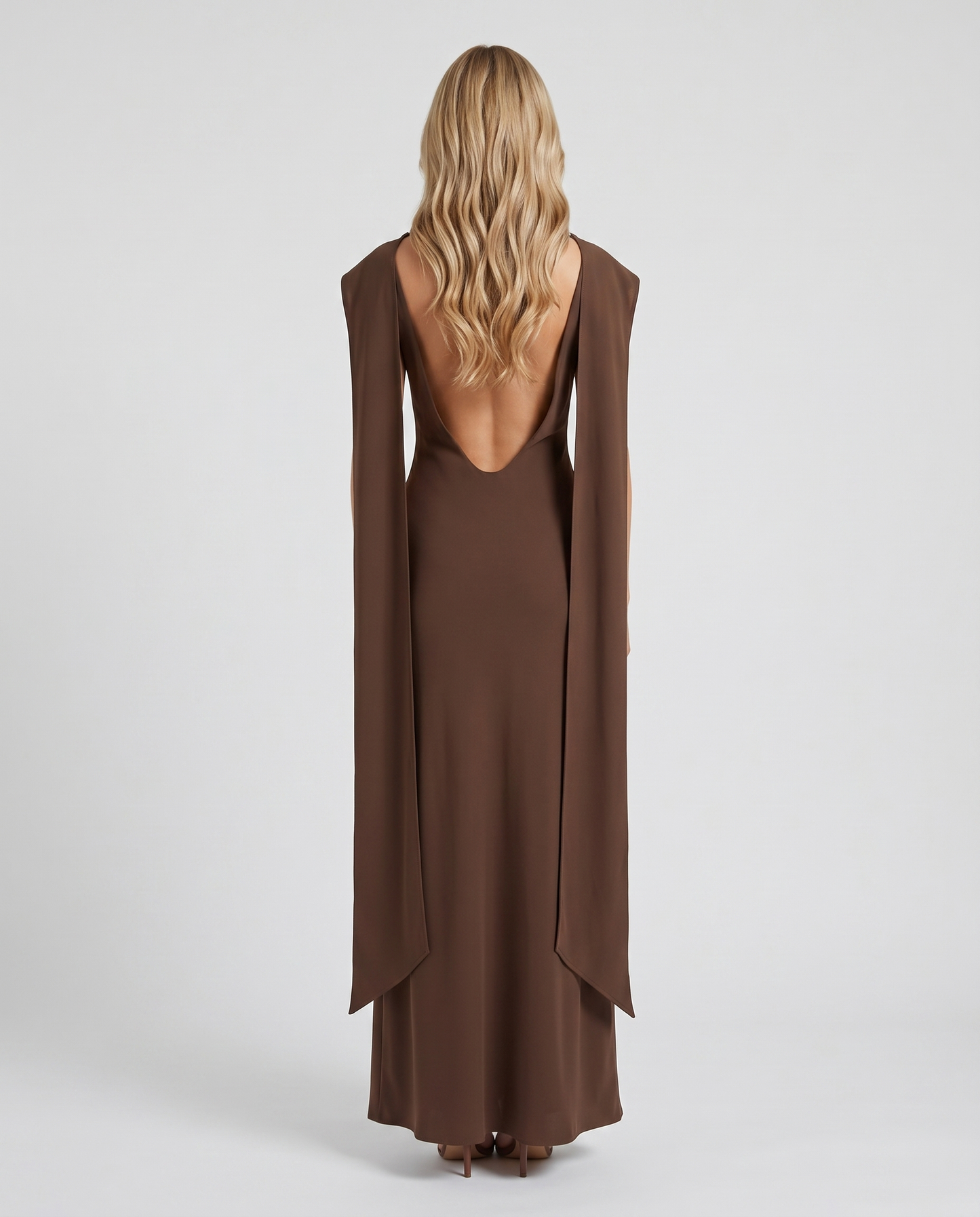 Vivienne Drape Maxi Dress - Chocolate