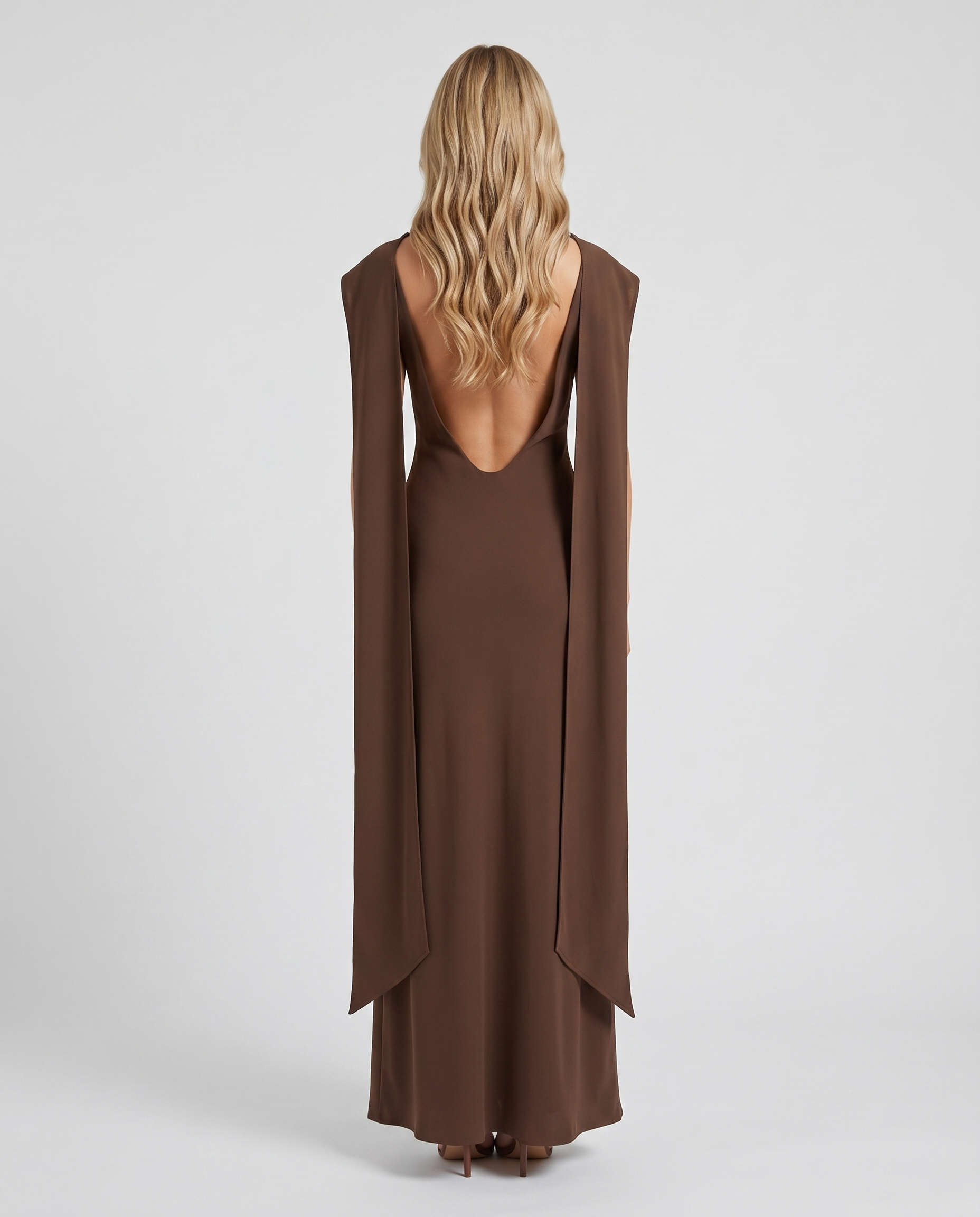 Vivienne Drape Maxi Dress - Chocolate