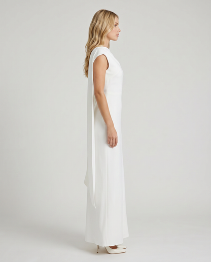 Vivienne Drape Maxi Dress - White