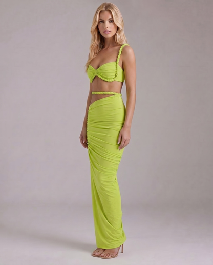Zendeya Satin Slip Maxi Dress - Green