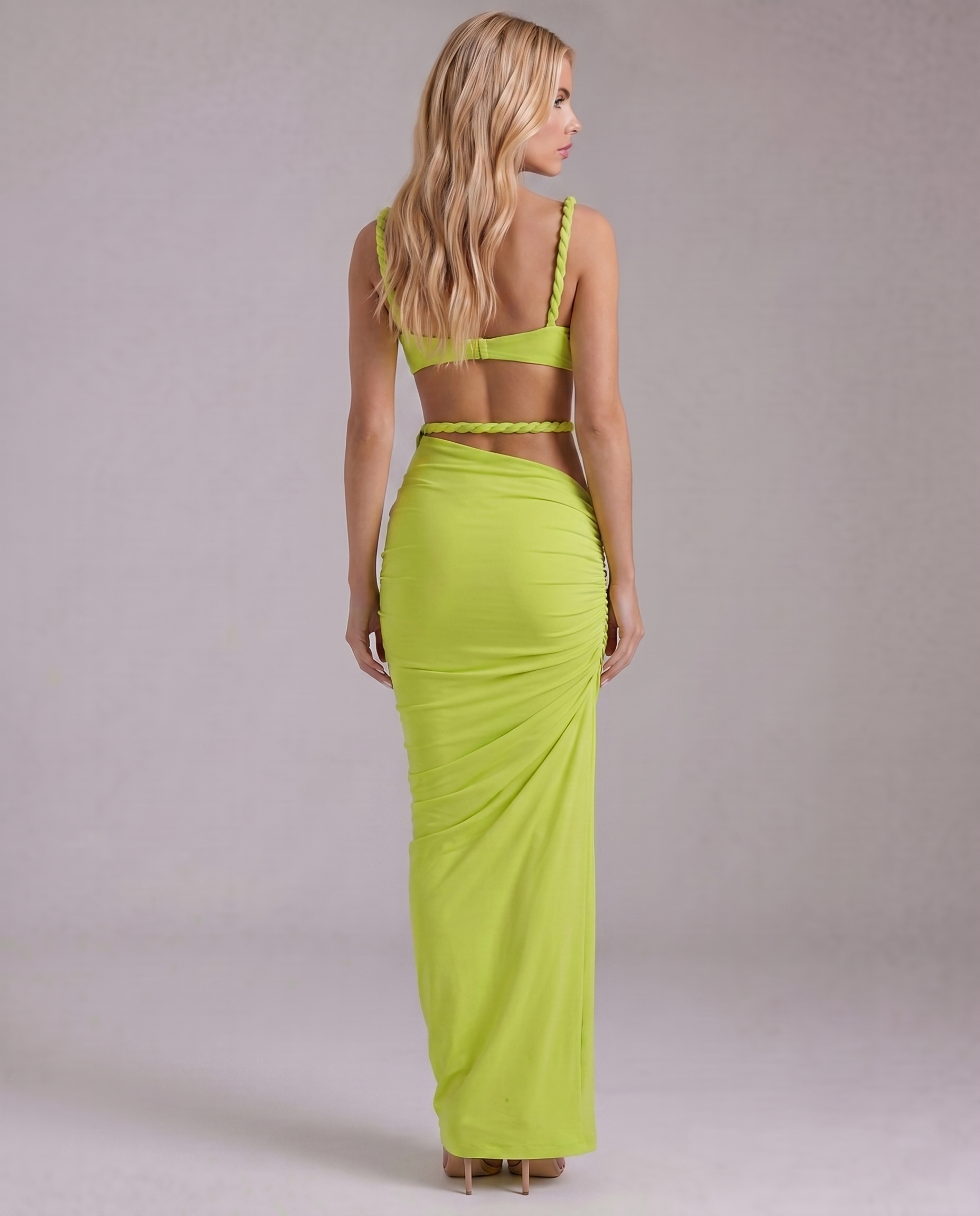 Zendeya Satin Slip Maxi Dress - Green