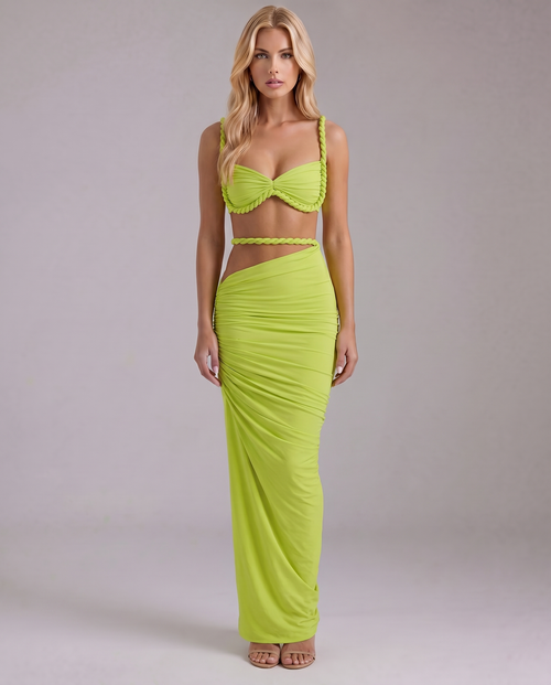 Zendeya Satin Slip Maxi Dress - Green