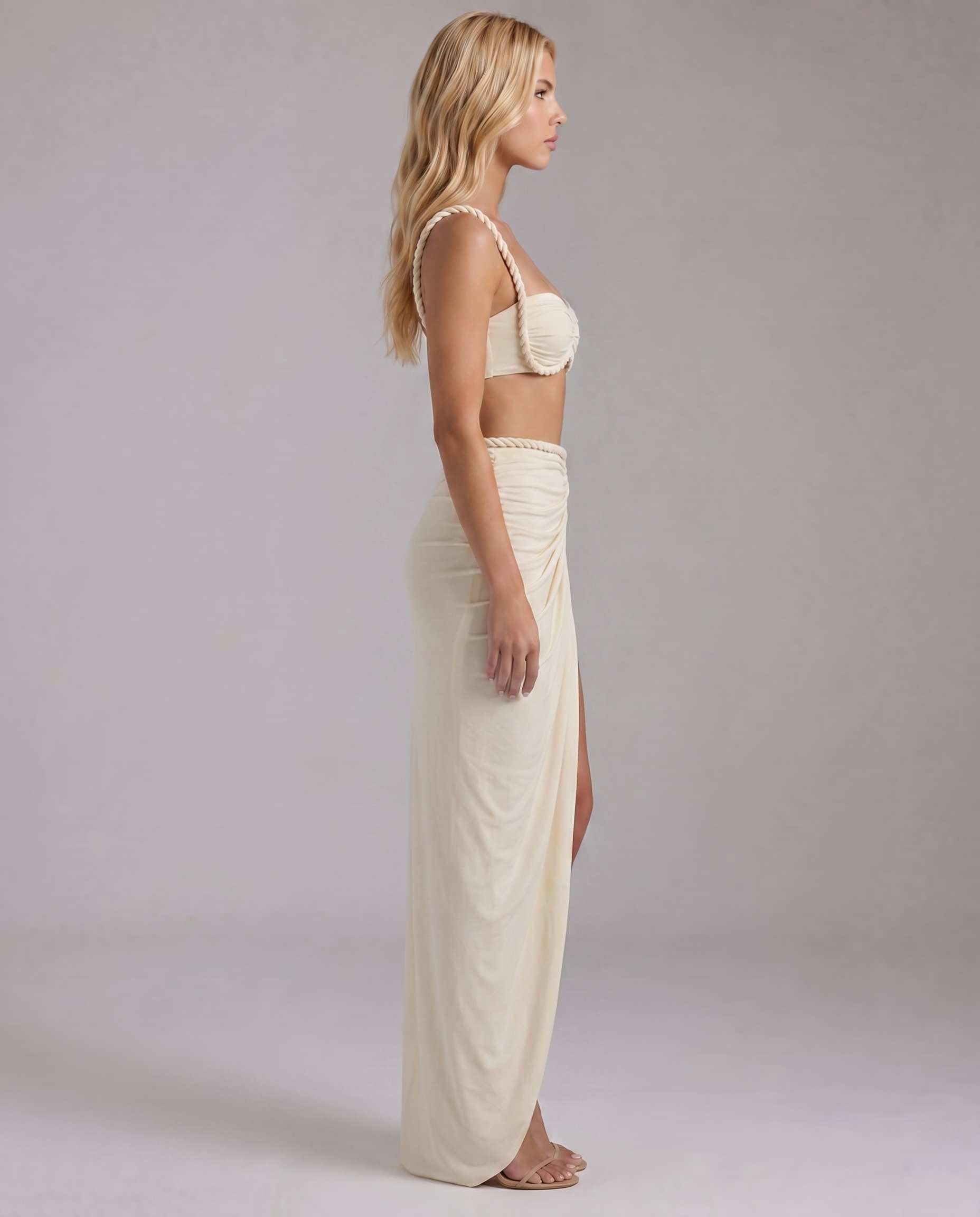 Zendeya Satin Slip Maxi Dress - White