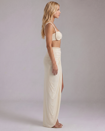 Zendeya Satin Slip Maxi Dress - White