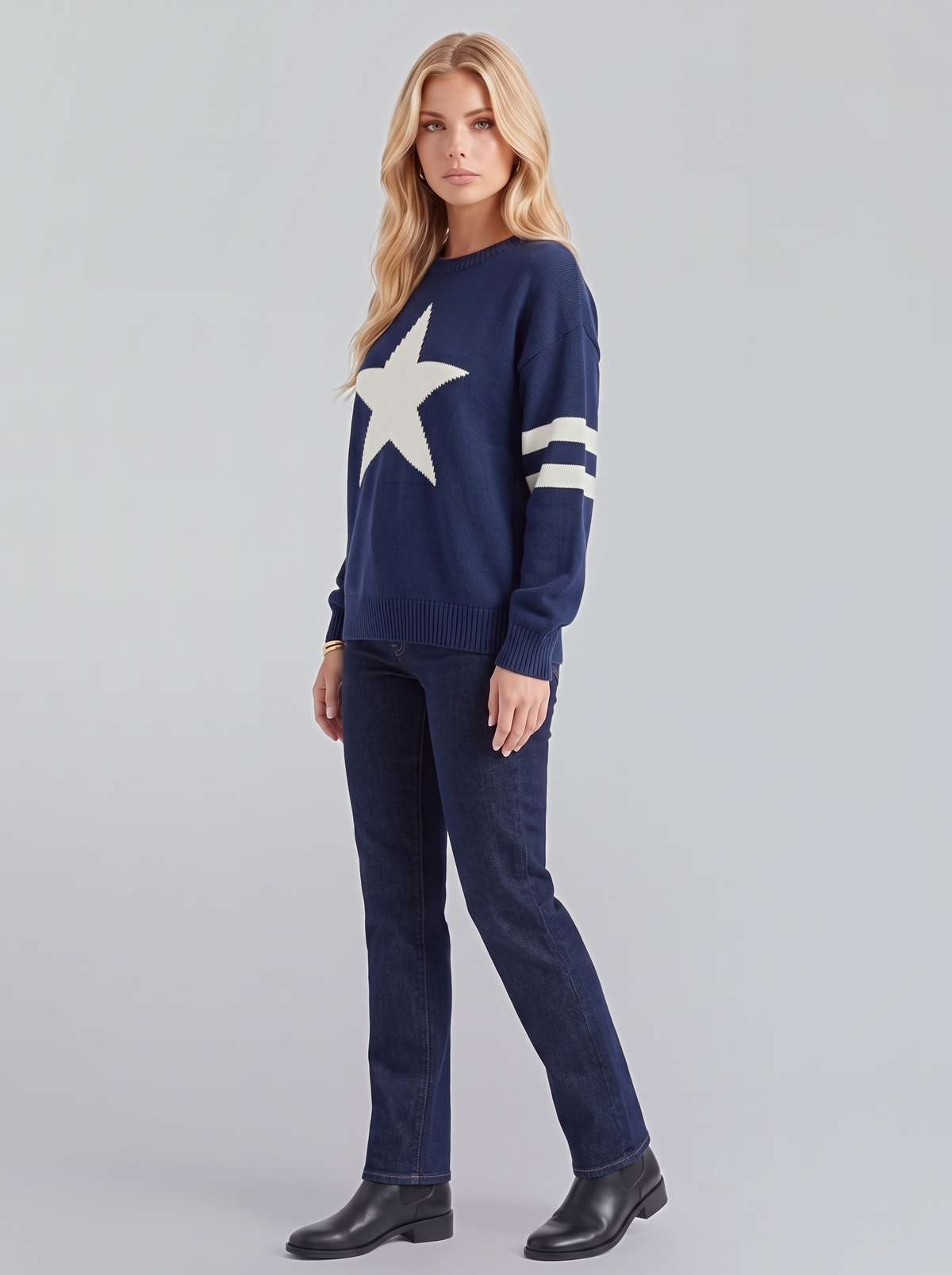 Zinnia Star Sweater - Blue