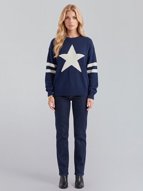 Zinnia Star Sweater - Blue